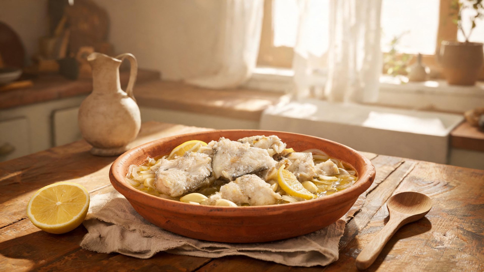Editorial illustration of Baccalà alla romagnola