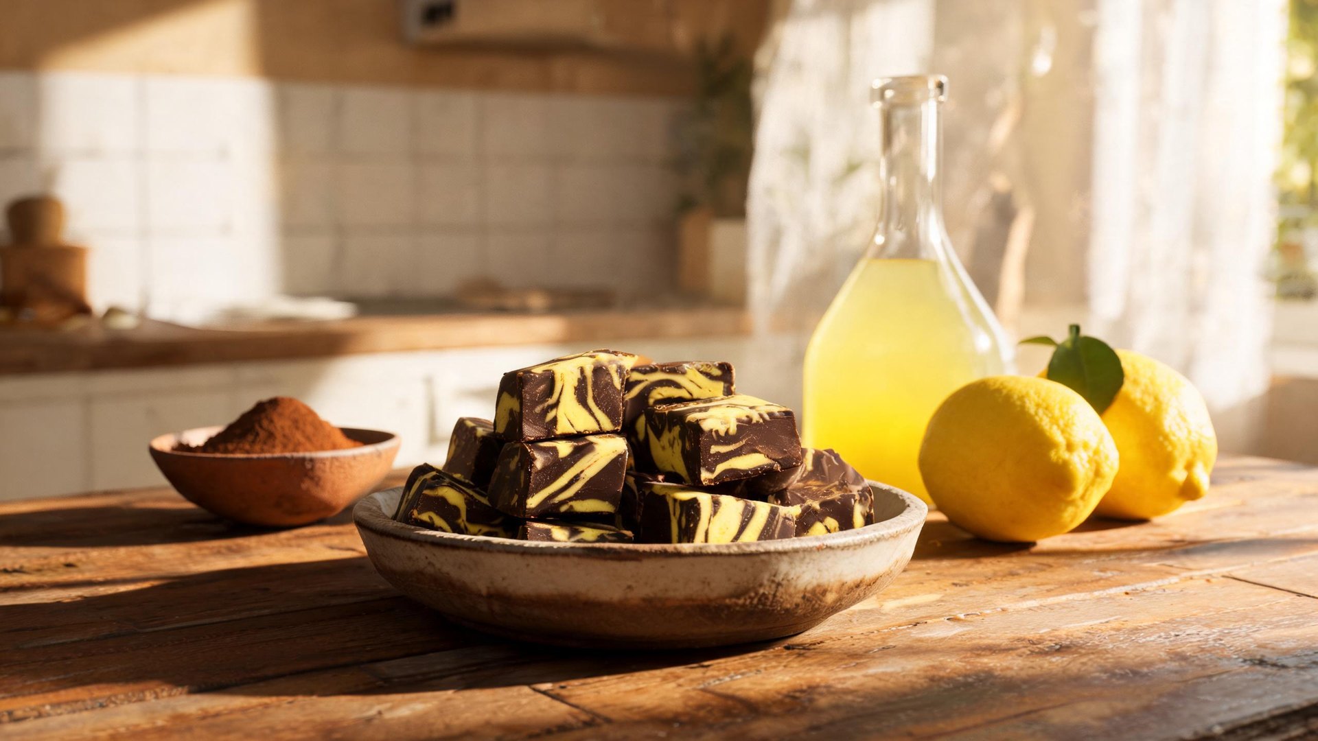 Illustrazione editoriale di Cioccolato al limoncello