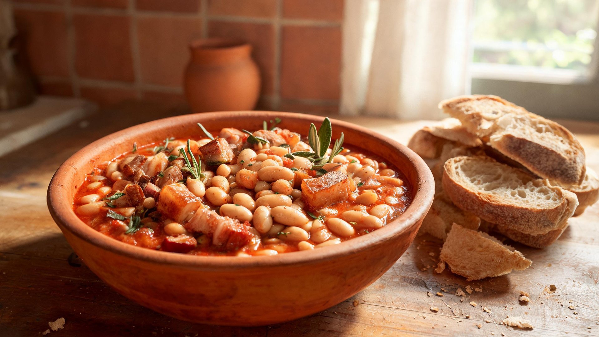 Editorial illustration of Fagioli in giubalunga, Fasul in zobalonga
