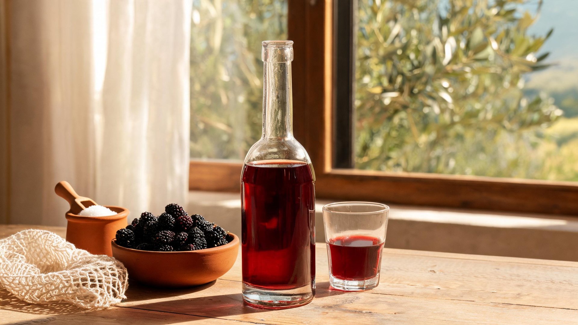 Editorial illustration of Liquore di gelse rosse