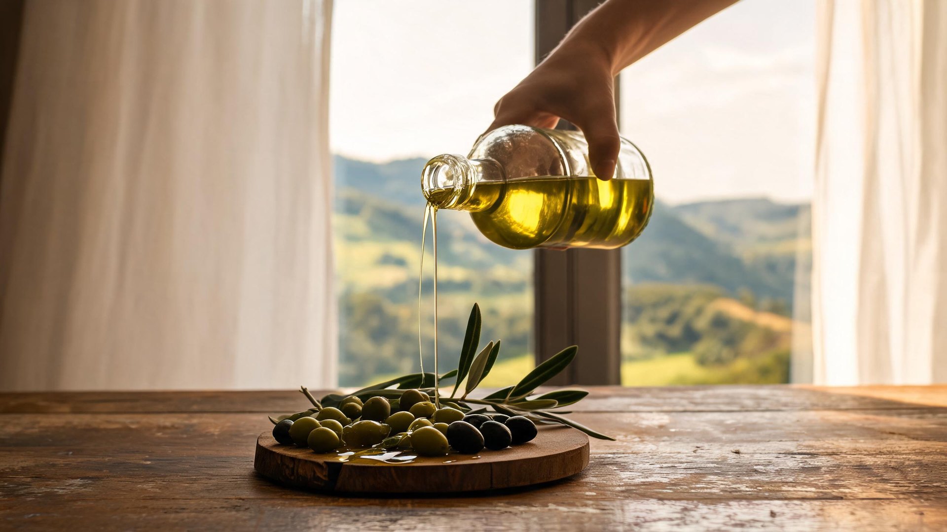 Editorial illustration of Olio extravergine di oliva Sannio Colline Beneventane