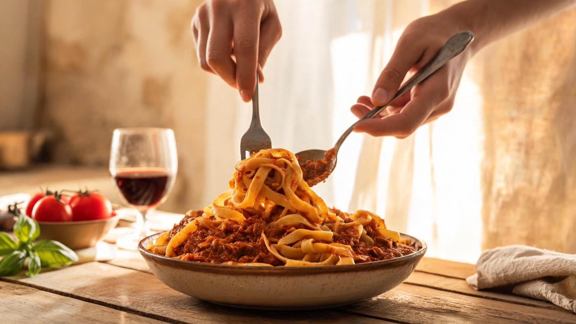 Editorial illustration of Pasta al ragù di papera