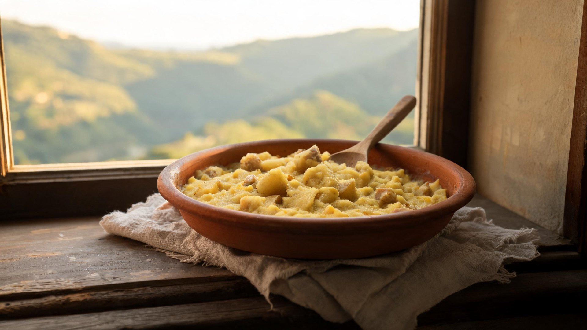 Illustrazione editoriale di Polenta e patate, Puleinta e pomdaterra