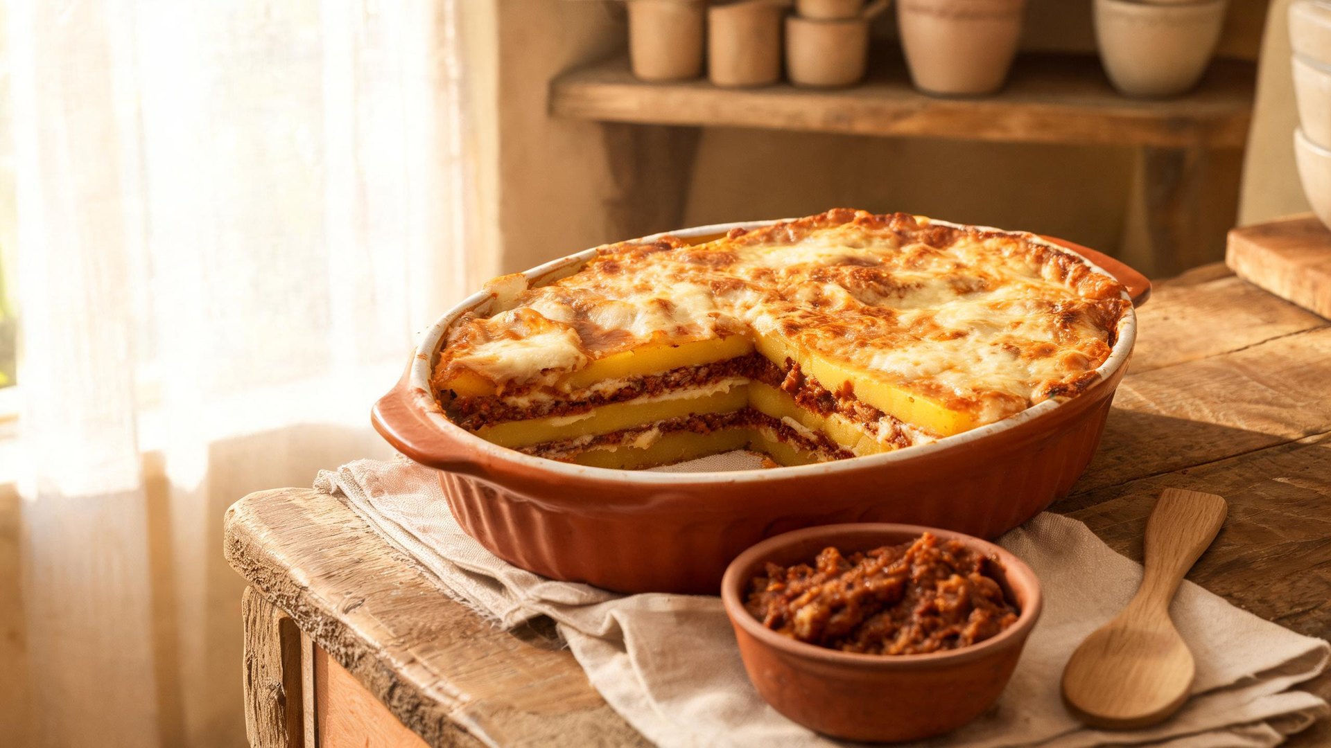 Editorial illustration of Polenta pasticciata