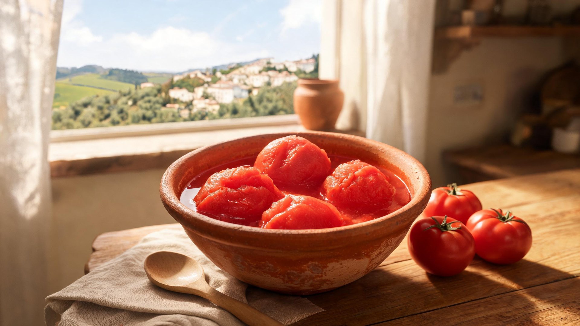Illustrazione editoriale di Pomodoro pelato di Napoli