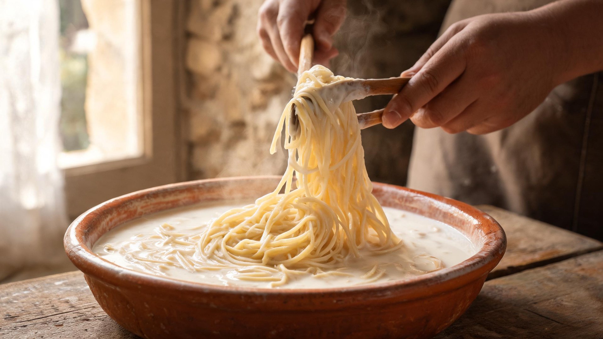 Editorial illustration of Tagliolini con il latte