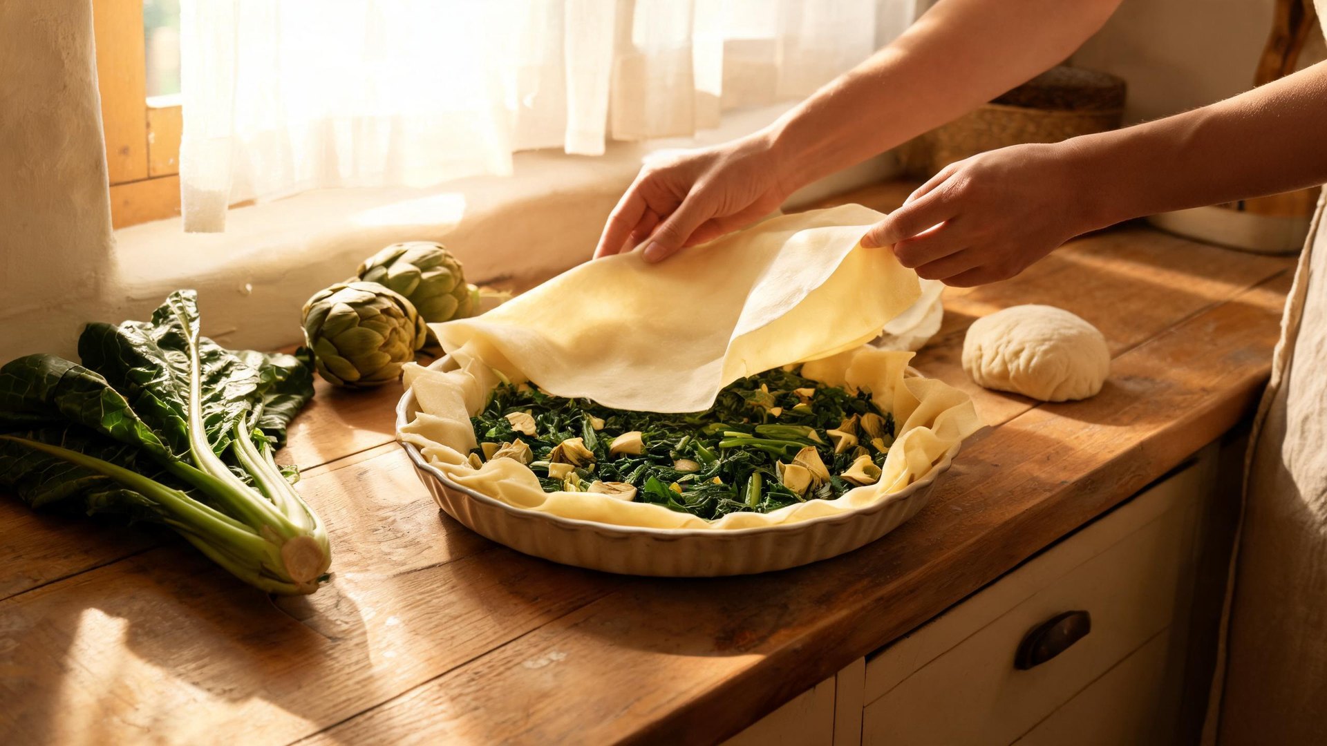 Editorial illustration of Torta pasqualina