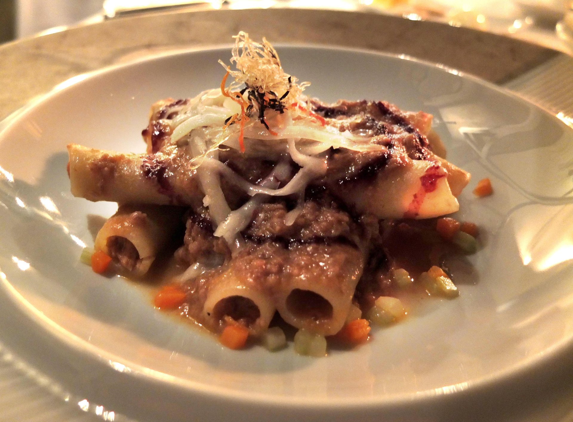 Pasta alla Genovese served in Ravello, with its meat-and-onion sauce